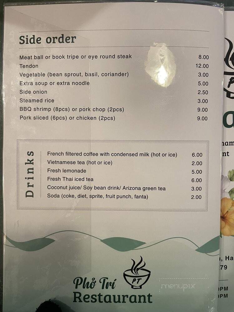 Pho Tri - Honolulu, HI menu_pic