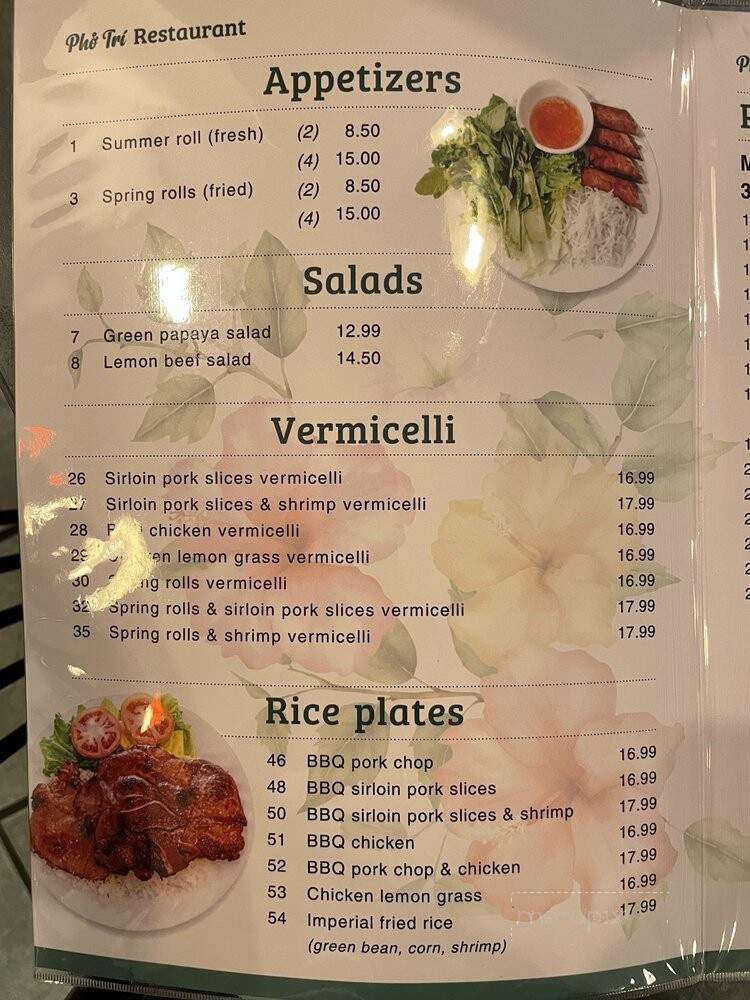 Pho Tri - Honolulu, HI menu_pic