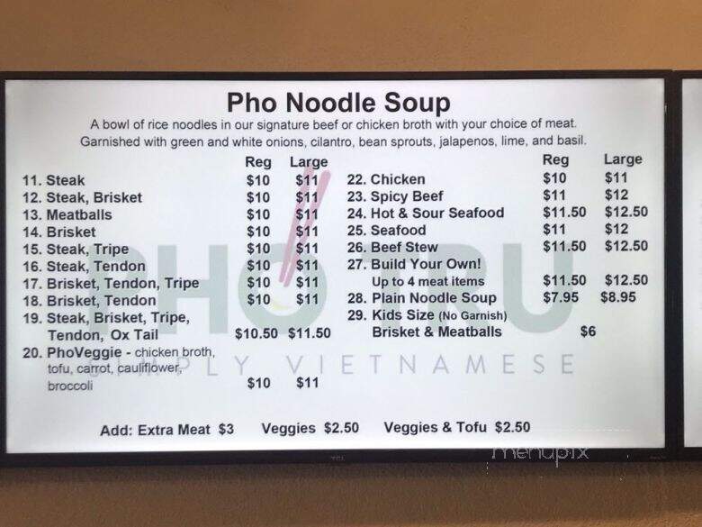 Pho Tru - Victoria, BC menu_pic