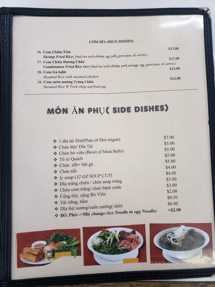 Vinh Ky Restaurant - Westminster, CA menu_pic