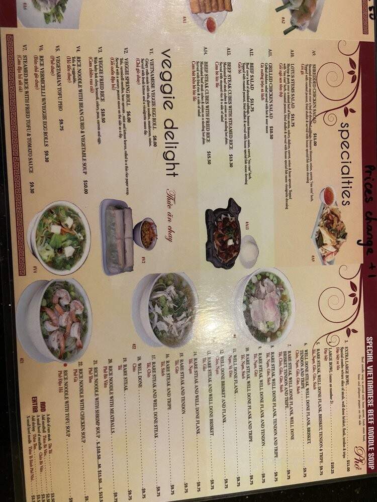 Pho Vinh Vietnamese Noodle Hse - Chula Vista, CA menu_pic
