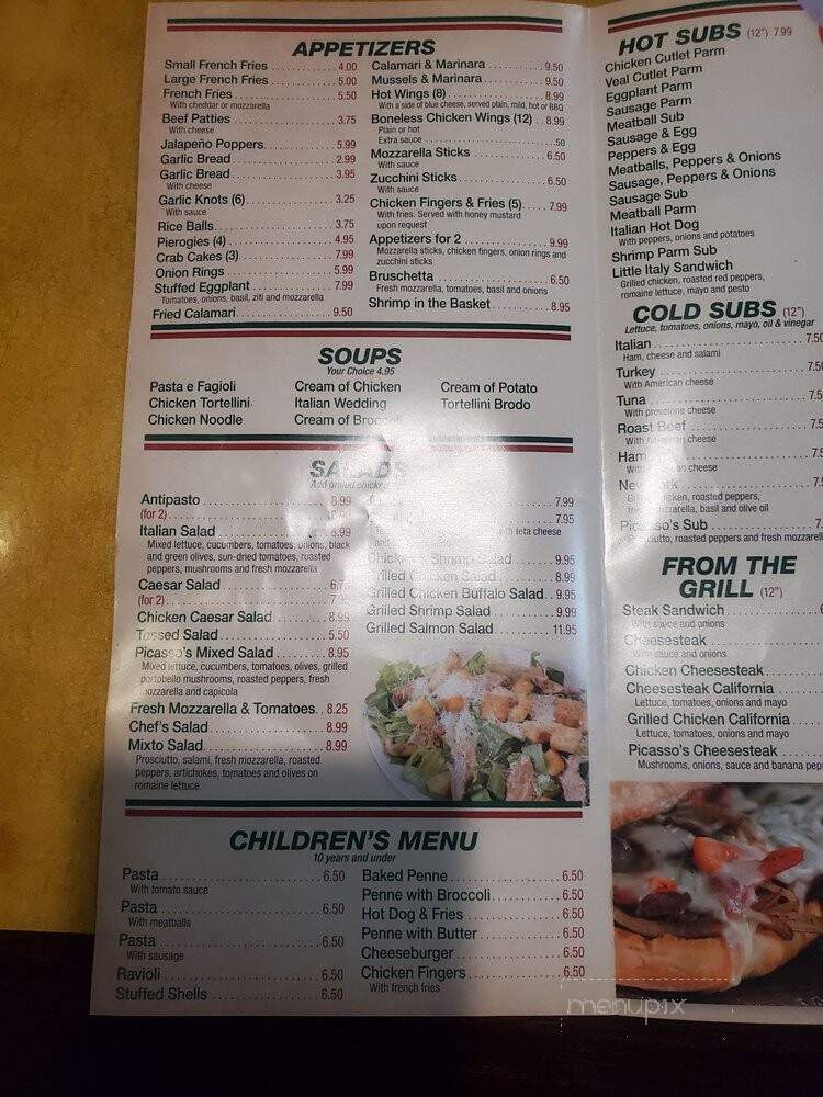 Picasso Pizza III - Allentown, PA menu_pic