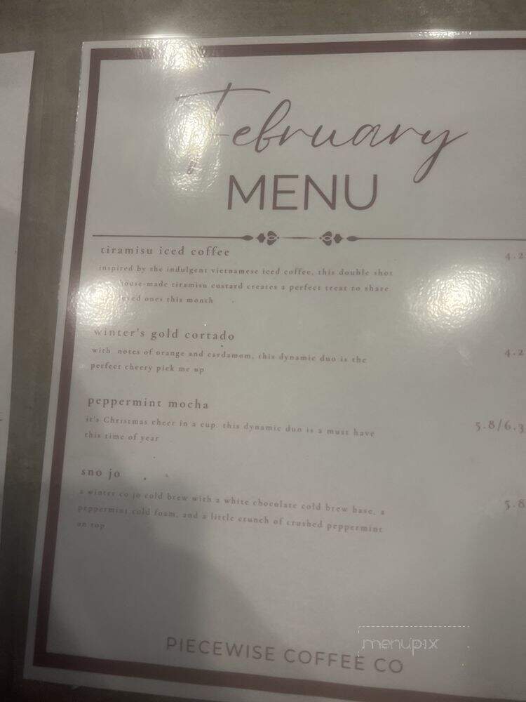 Piecewise Coffee - Cayce, SC menu_pic