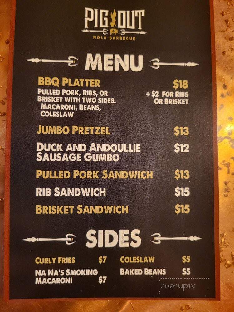 Pig Out Nola Barbecue - New Orleans, LA menu_pic