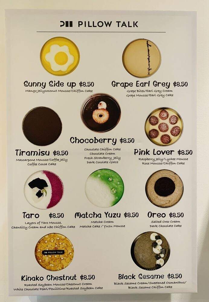 Pillow Talk - Pasadena, CA menu_pic