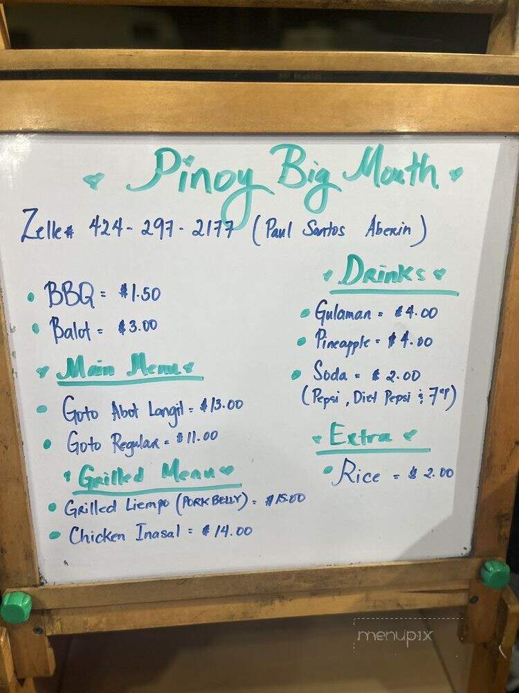Pinoy Big Mouth - Los Angeles, CA menu_pic