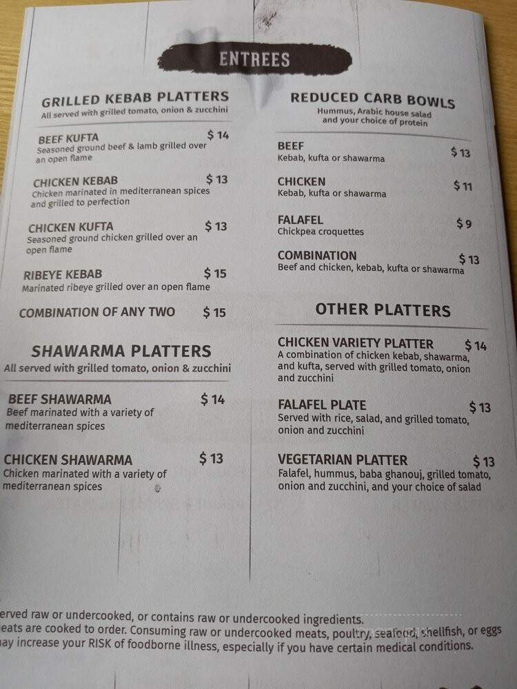 Pita Parlor - Chicago, IL menu_pic
