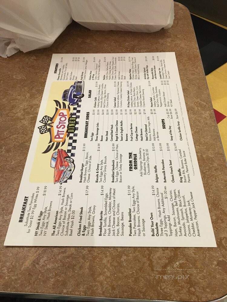 Pit Stop Diner - Cabazon, CA menu_pic