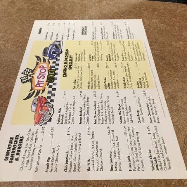 Pit Stop Diner - Cabazon, CA menu_pic