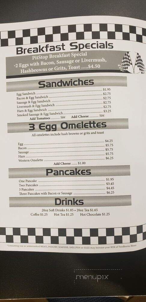 Pit Stop - Fort Mill, SC menu_pic