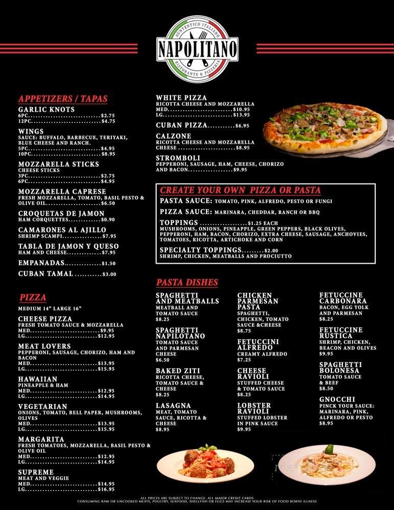 Pizza Napoli - Miami, FL menu_pic