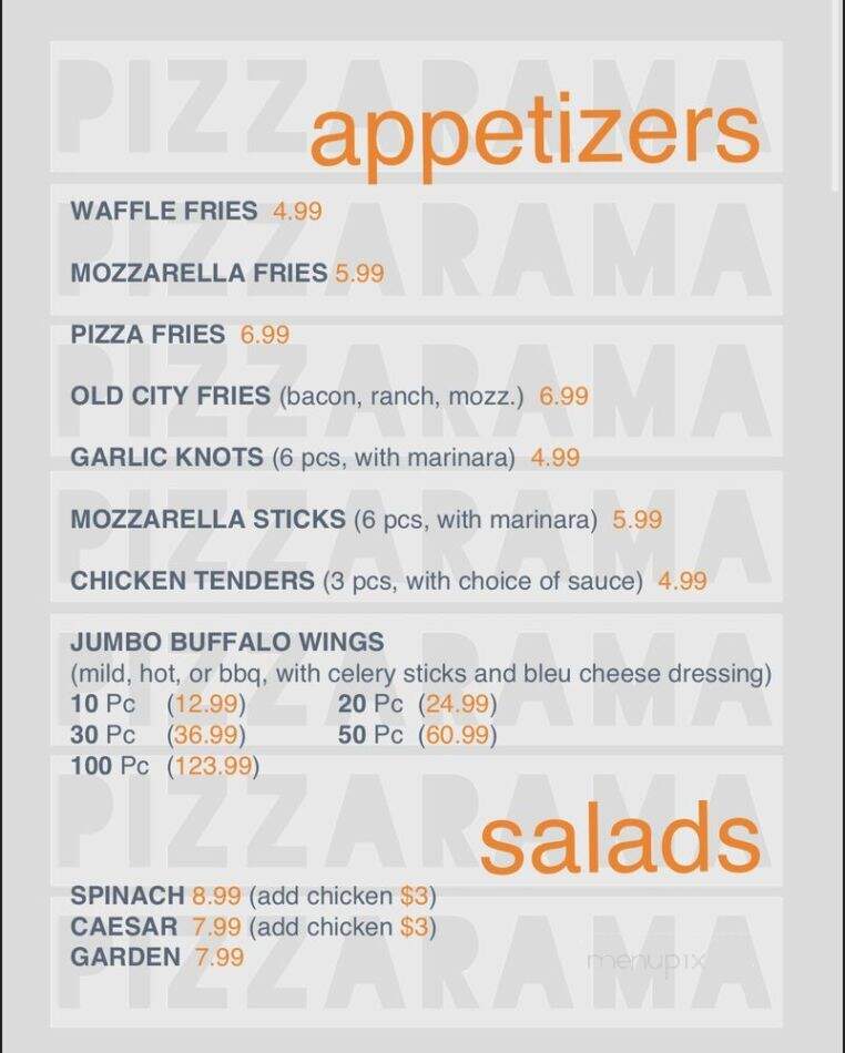 Pizzarama - Philadelphia, PA menu_pic