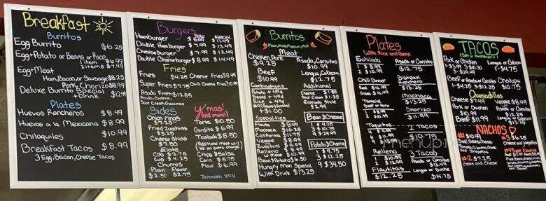 Plata's Mexican Food - Barstow, CA menu_pic