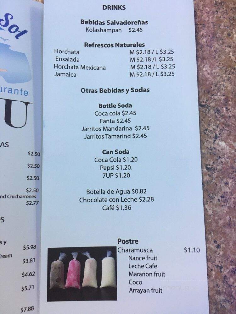 Costa Del Sol - Pacoima, CA menu_pic