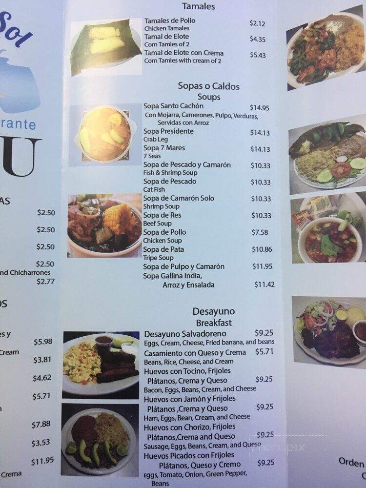 Costa Del Sol - Pacoima, CA menu_pic