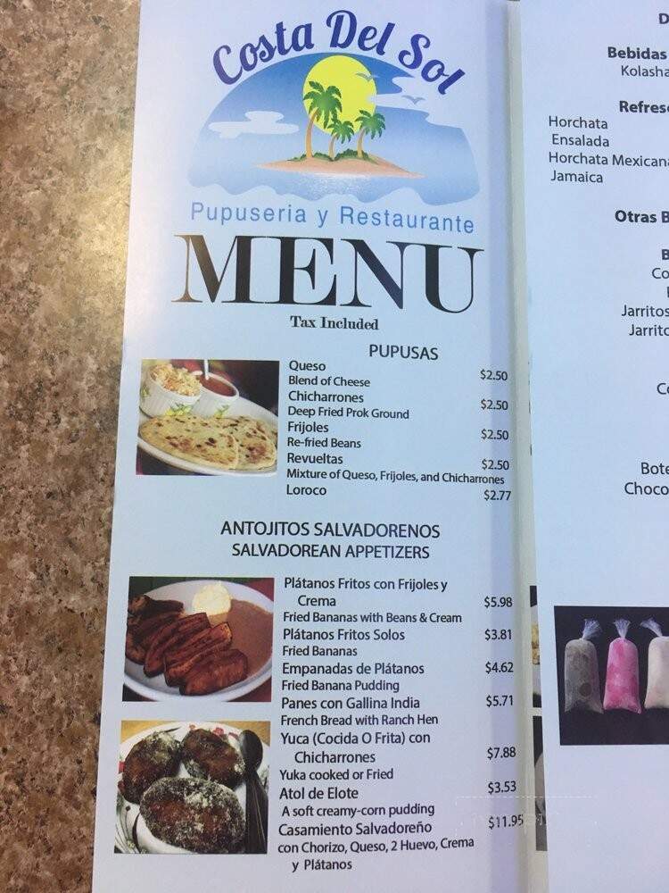 Costa Del Sol - Pacoima, CA menu_pic