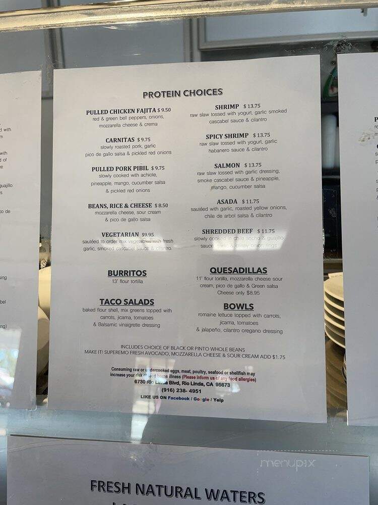 Playa Linda Del Carmen - Rio Linda, CA menu_pic
