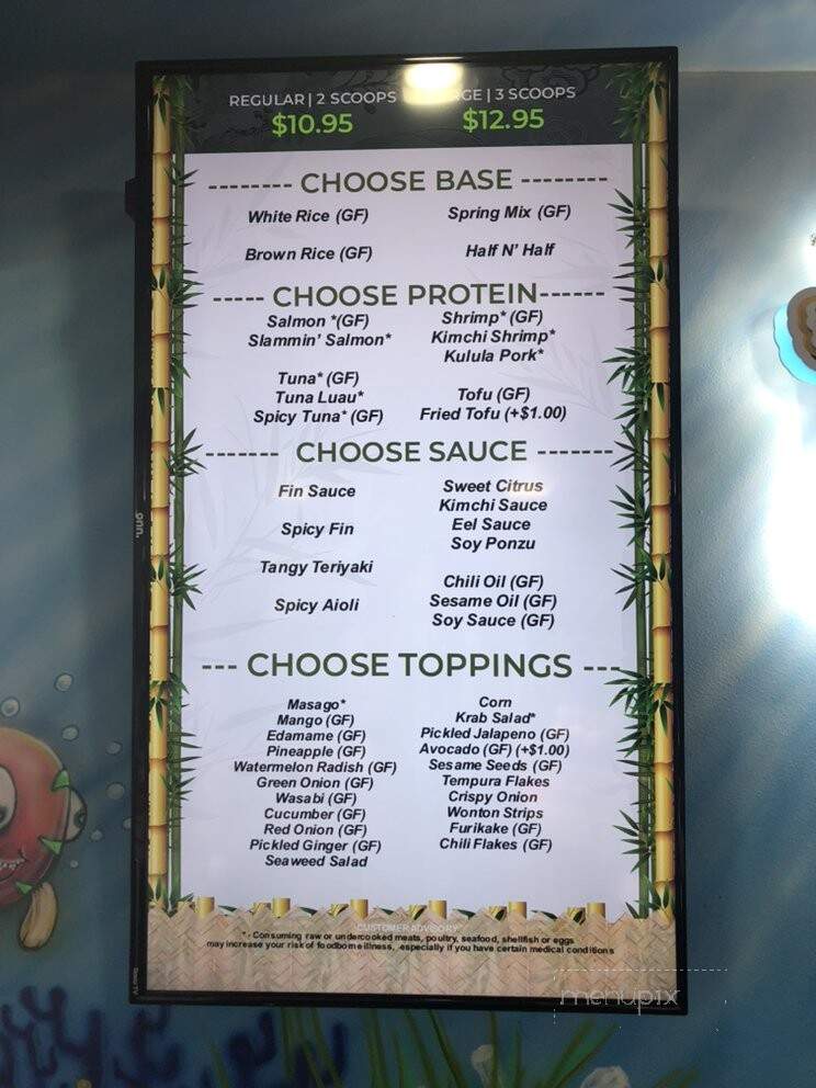 Poke Fin - Cocoa Beach, FL menu_pic