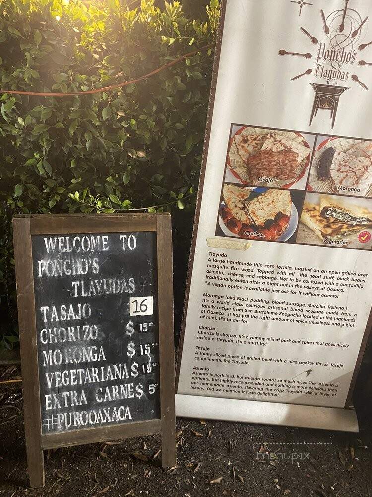 Poncho's Tlayudas - Los Angeles, CA menu_pic