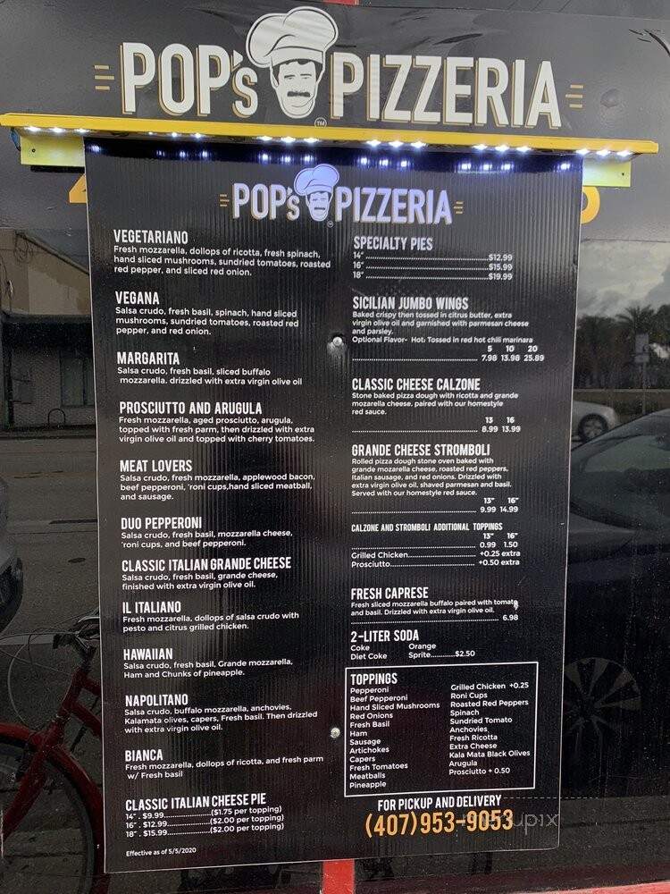Pop's Pizzeria - Orlando, FL menu_pic