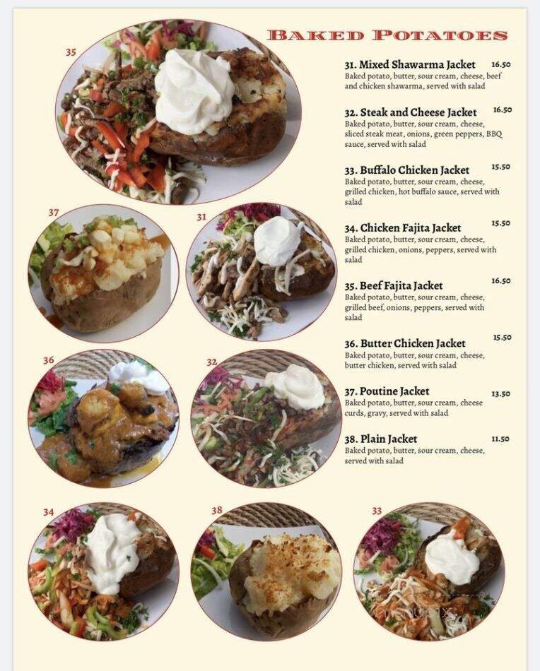 Potato Jackets - Niagara Falls, ON menu_pic
