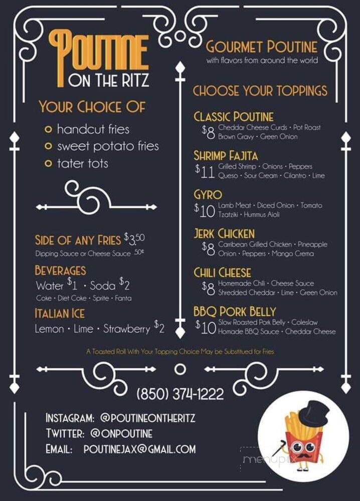 Poutine on the Ritz - Jacksonville, FL menu_pic