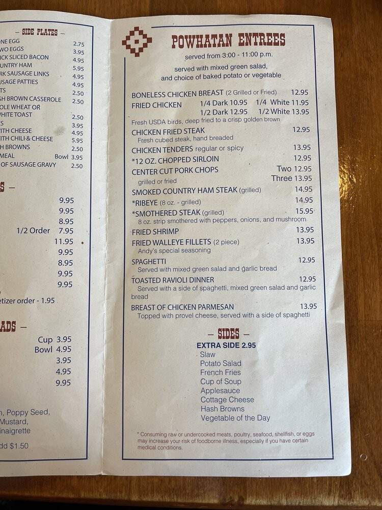 Powhaten Restaurant - Pocahontas, IL menu_pic