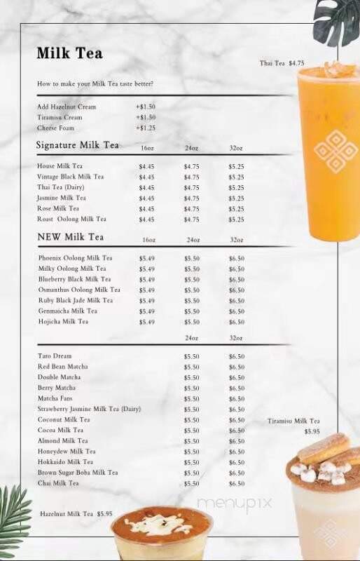 Prolece Tea - Pasadena, CA menu_pic