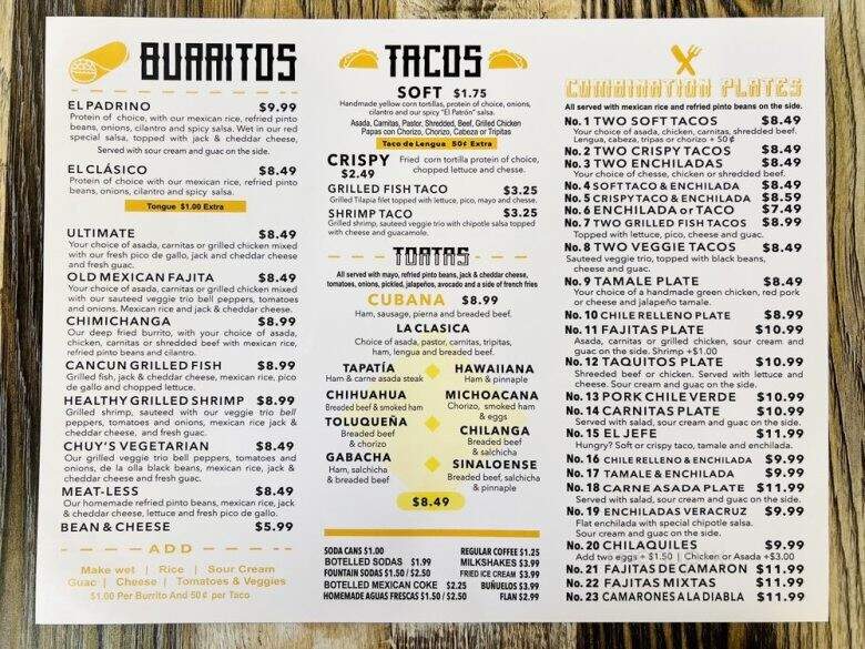 Prontos Tacos - San Pedro, CA menu_pic