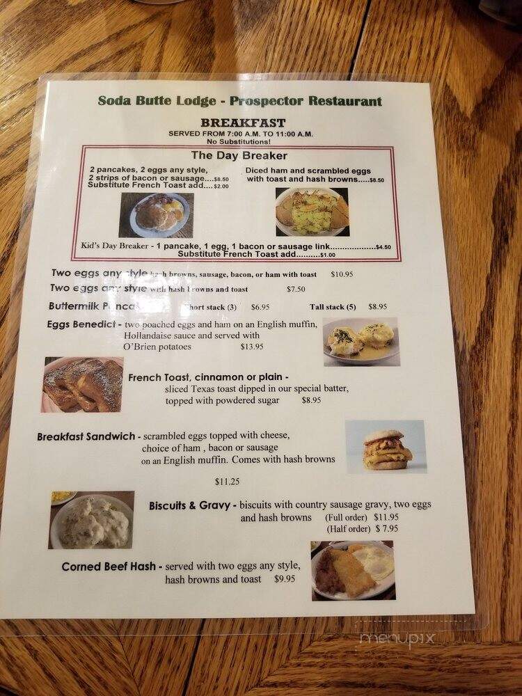 Prospector Restaurant - Cooke City, MT menu_pic