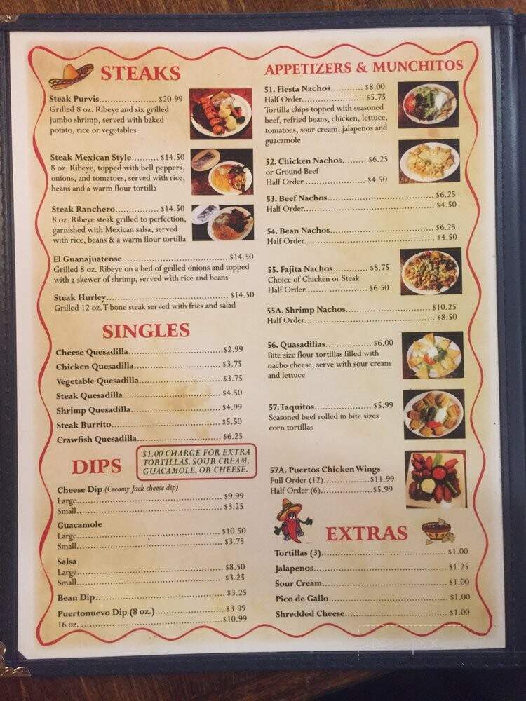 Pericos Mexican Restaurant - Purvis, MS menu_pic
