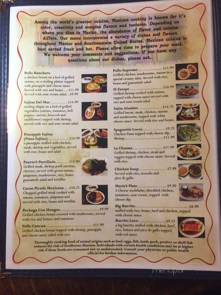 Pericos Mexican Restaurant - Purvis, MS menu_pic