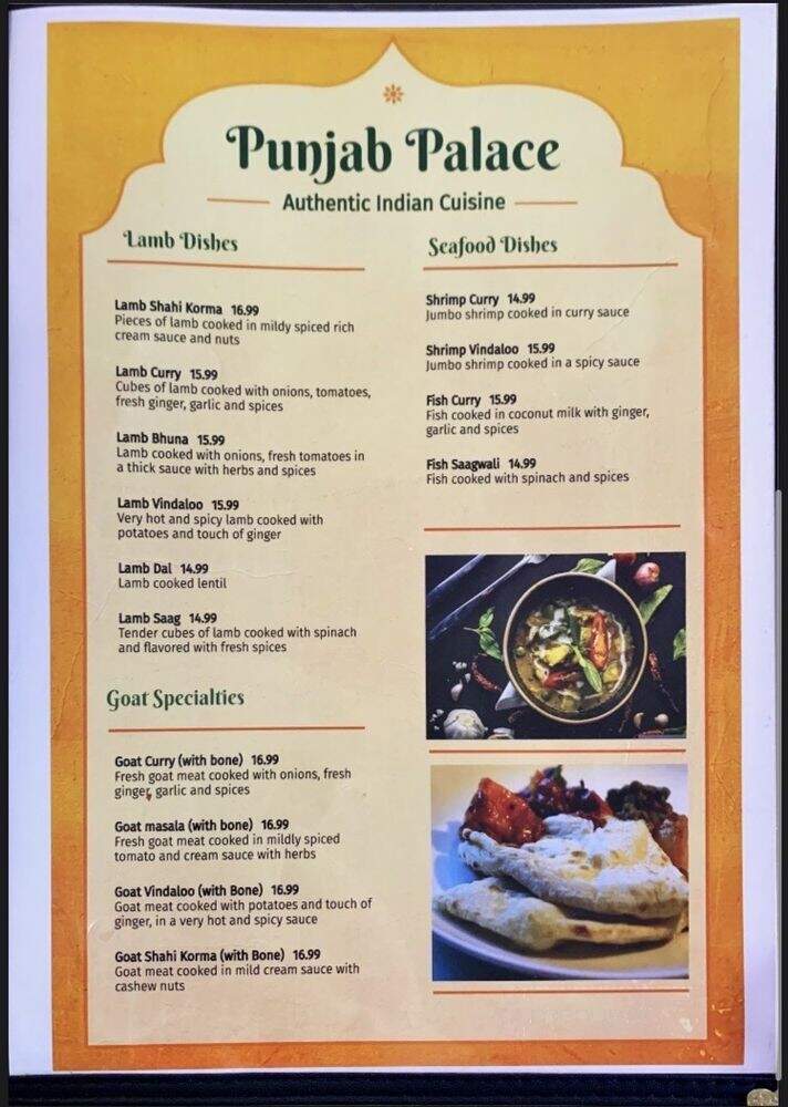 Punjab Palace - Meridian, MS menu_pic