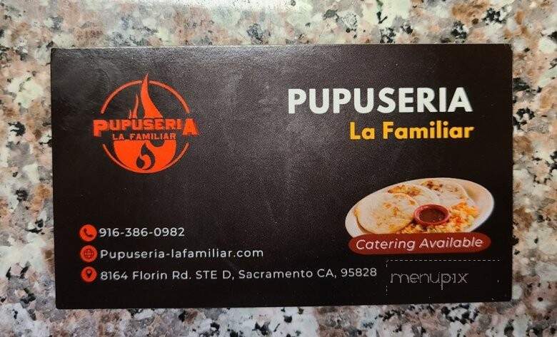 Pupuseria La Familiar - Sacramento, CA menu_pic