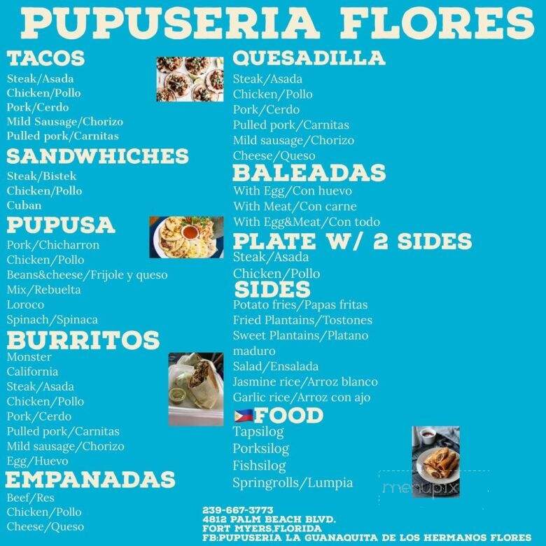 Pupuseria La Guanaquita de los Hermanos Flores - Fort Myers, FL menu_pic