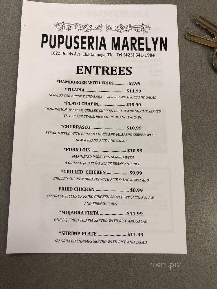 Pupuseria Marelyn - Chattanooga, TN menu_pic