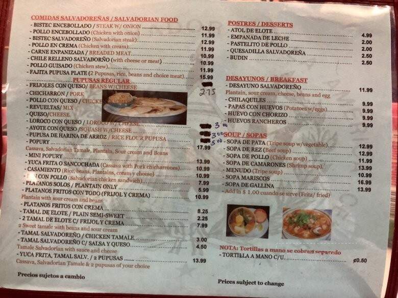 Pupuseria Y Taqueria Los Cocos - Hayward, CA menu_pic