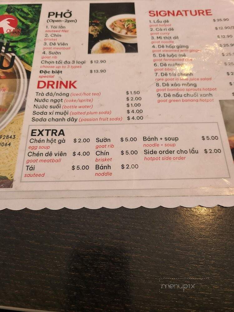 Quan An 909 - Garden Grove, CA menu_pic
