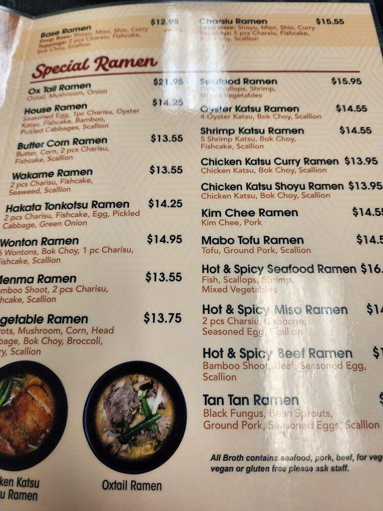 Rai Rai Ramen - Honolulu, HI menu_pic