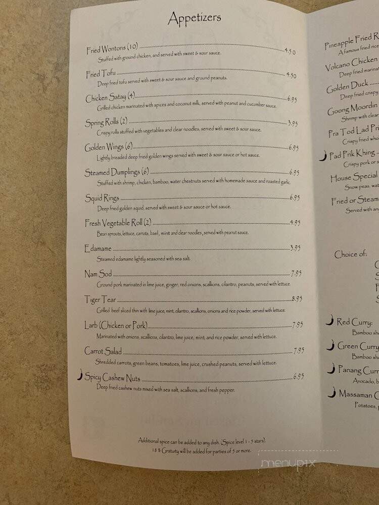 Rakong Thai - Covington, LA menu_pic
