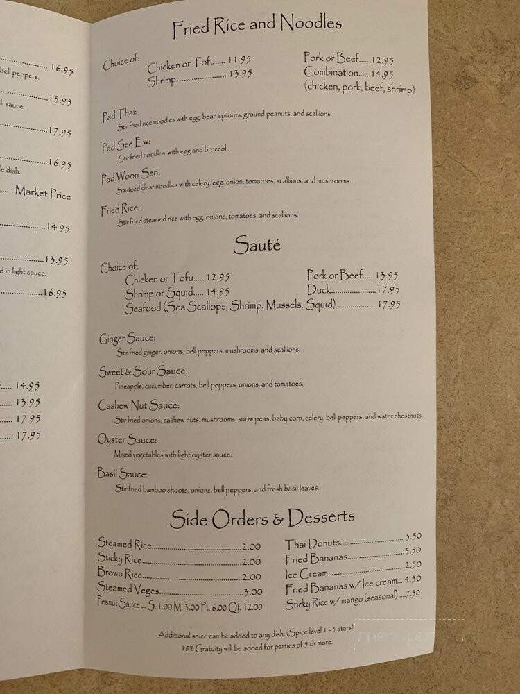 Rakong Thai - Covington, LA menu_pic