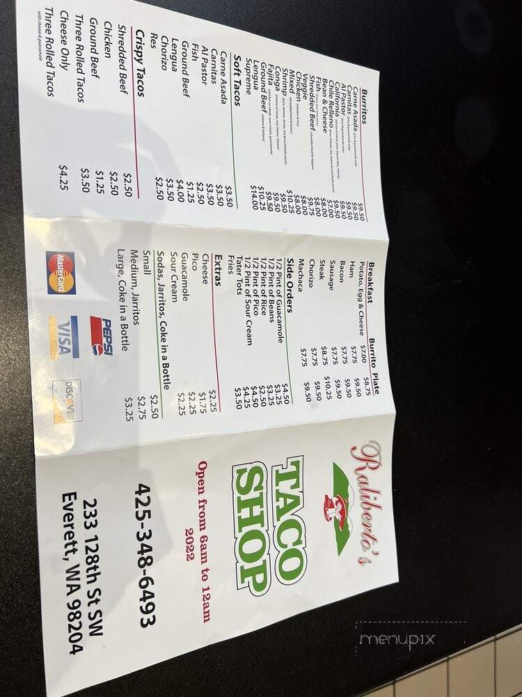Raliberto's - Everett, WA menu_pic