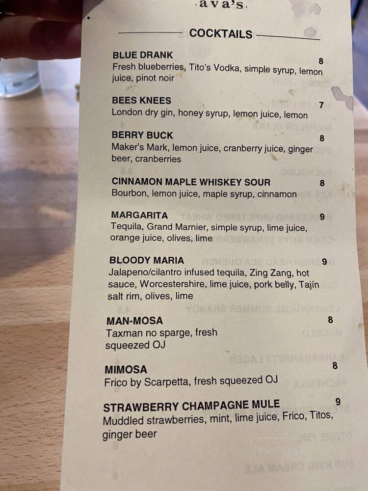Ralph and Avas Kitchen and Bar - Mooresville, IN menu_pic
