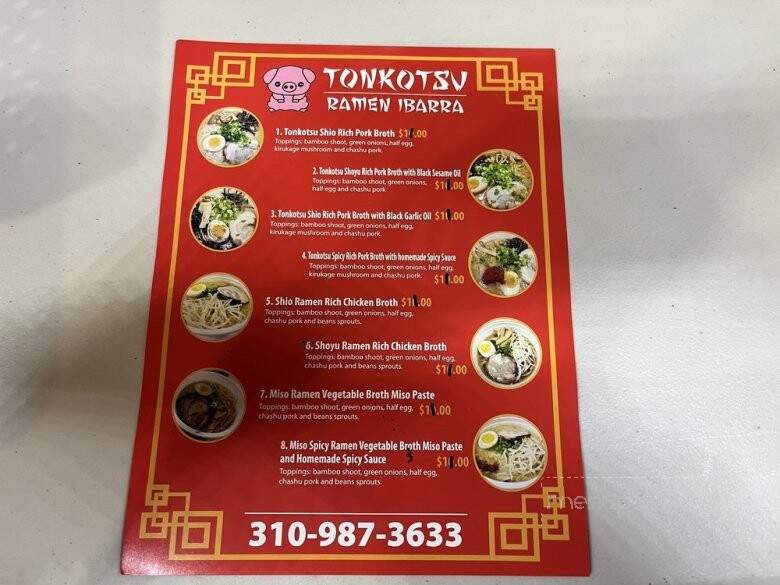 Ramen Ibarra - Carson, CA menu_pic