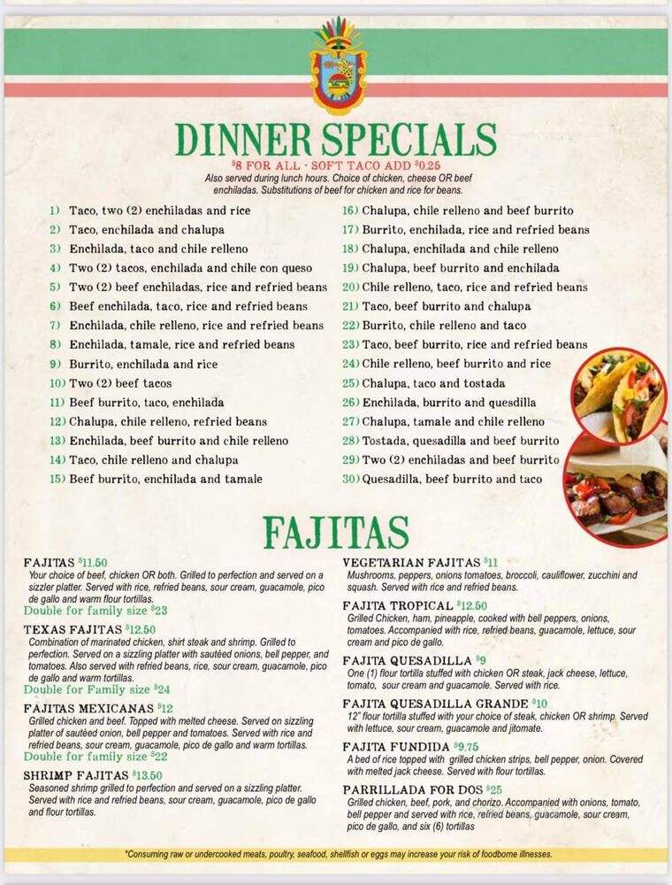 Rancho Nuevo Mexican Bar and Grill - North Liberty, IA menu_pic