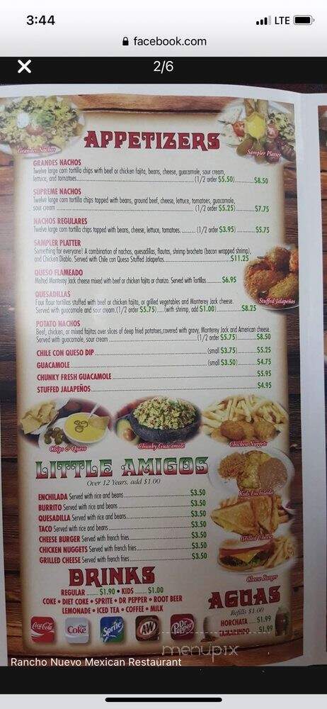 Rancho Nuevo - San Antonio, TX menu_pic