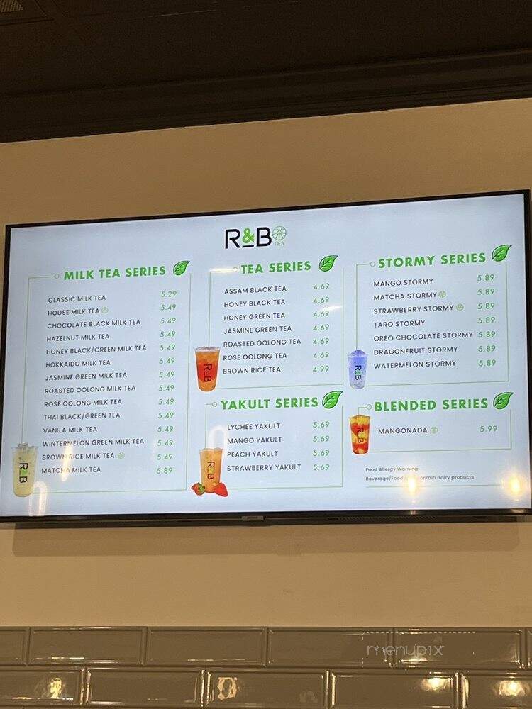 R&B Tea Rosemead - Rosemead, CA menu_pic