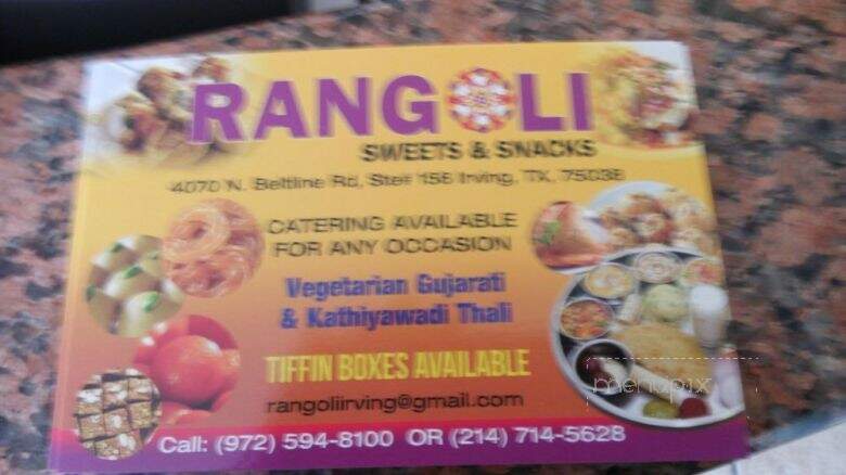 Rangoli Sweets & Snacks - Irving, TX menu_pic