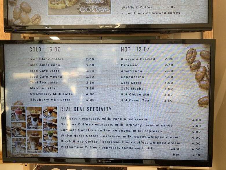 Real Deal Coffee Roasters - Washington, DC menu_pic