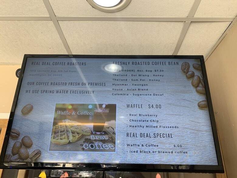 Real Deal Coffee Roasters - Washington, DC menu_pic